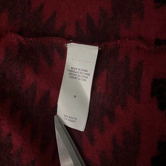 Lucky Brand Southwest Aztec Yellowstone Red Waterfall Cardigan Sweater Medium - Picture 10 of 13